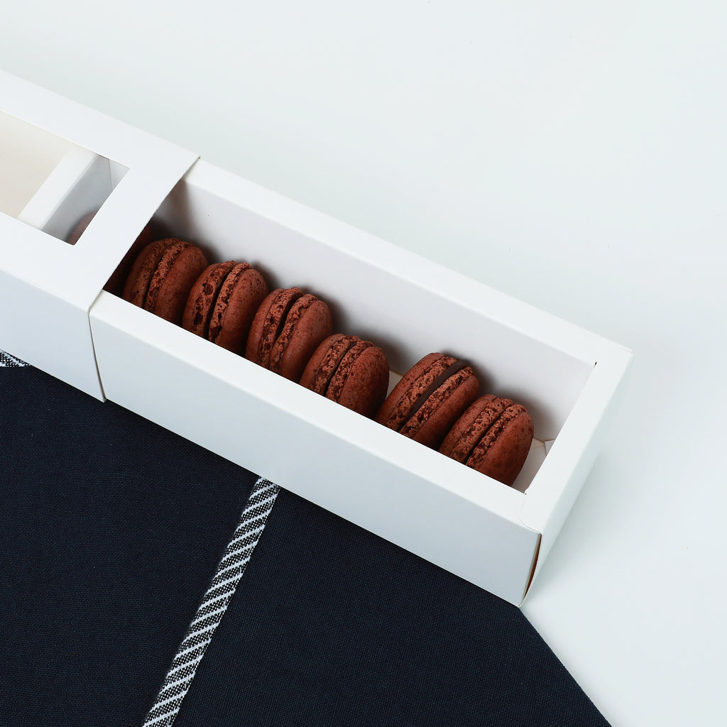 COFFRET • MACARONS • Chocolat• 7 pièces • Prix du Coffret