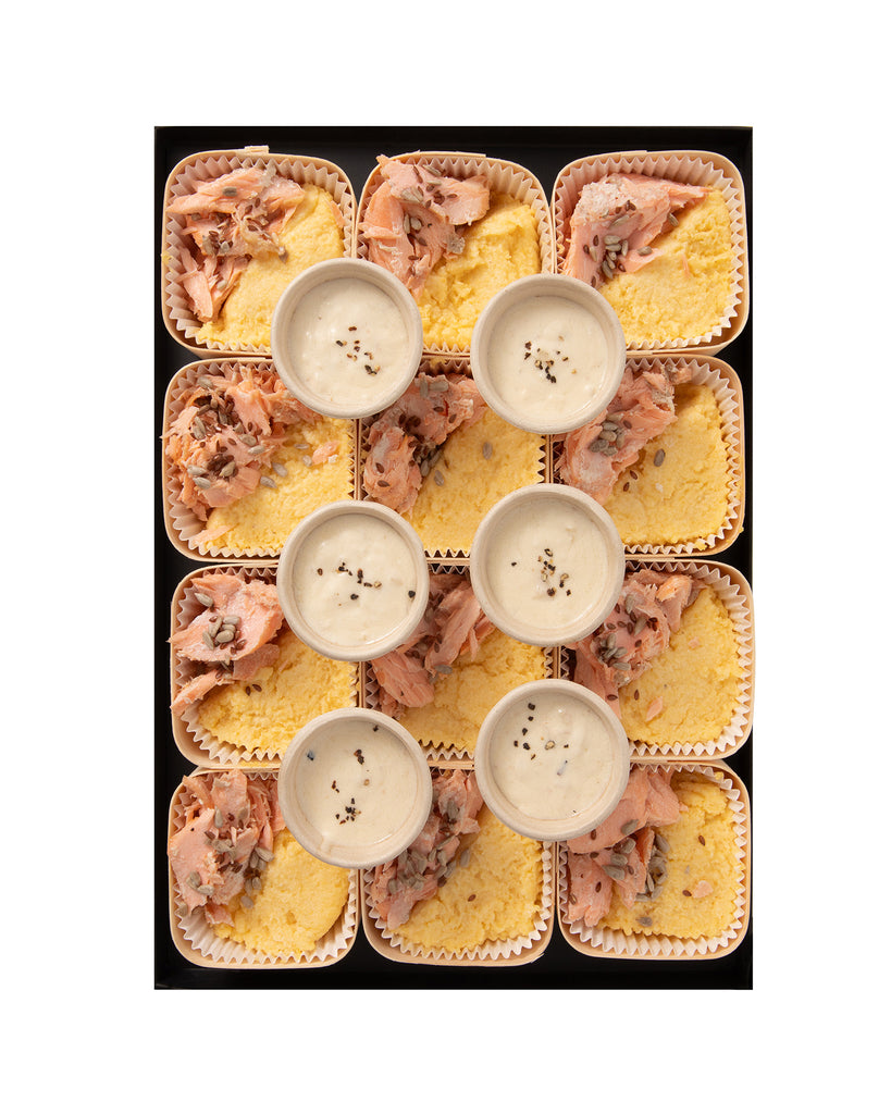 WOODBOX • SAUMON• Mini-plat chaud • Prix par woodbox