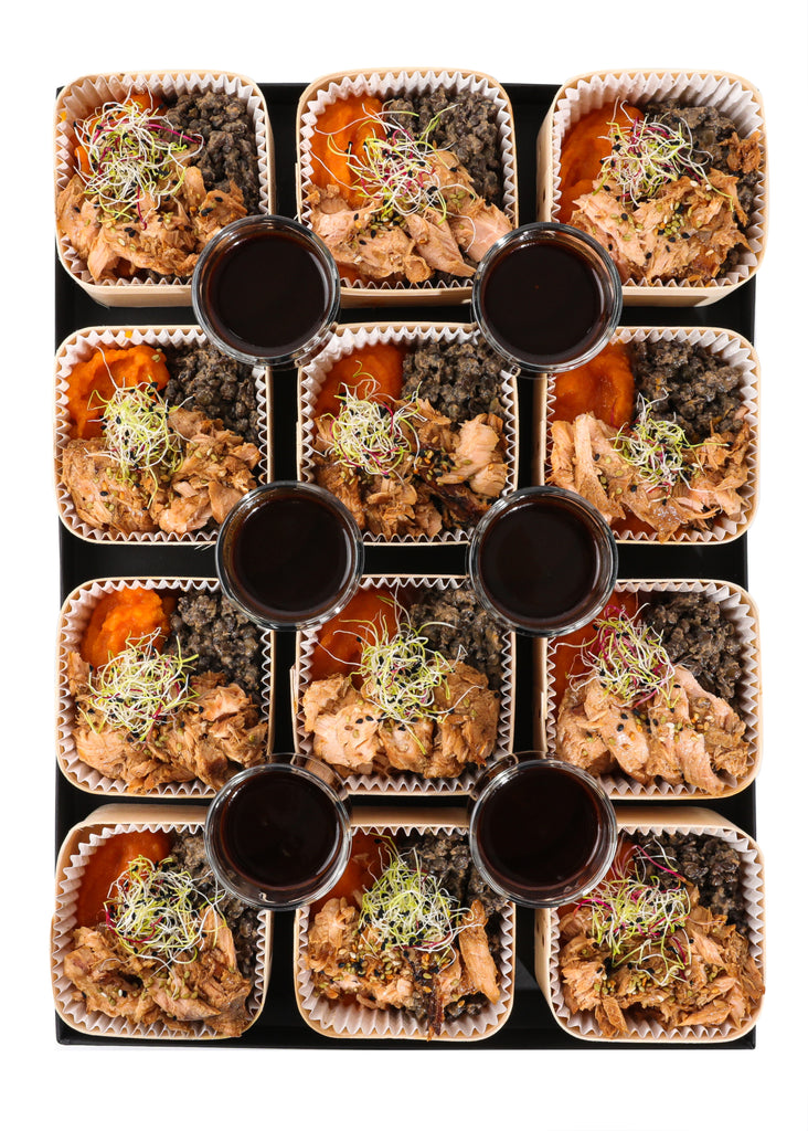 WOODBOX • SAUMON• Mini-plat chaud • Prix par woodbox